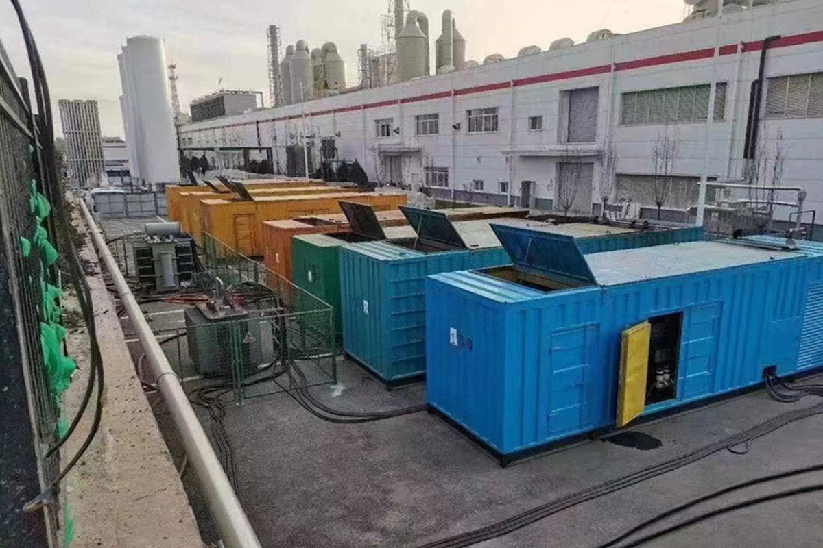 钟山发电机租赁施工现场